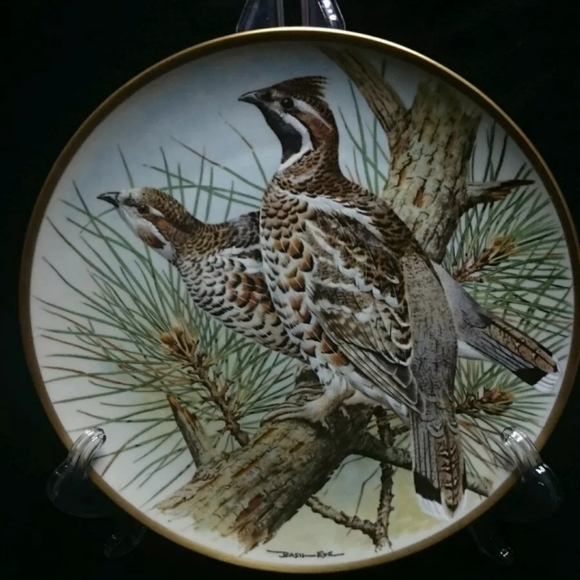 Hazel Grouse Gameboard Plate By Franklin Porcelain - Picture 1 of 6
